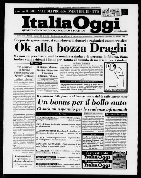 Italia oggi : quotidiano di economia finanza e politica